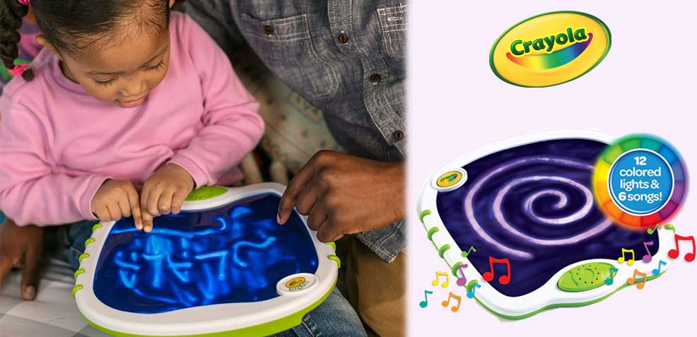 best two-year old girl gifts crayola touch lights musical doodle board