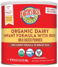 a tin of the earths best organic baby formula